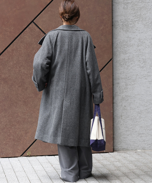 JOURNAL STANDARD relume（ジャーナルスタンダード　レリューム）の「【サイズ展開あり】スタンドカラーで着映え。尾州ウールスーパー100スタンドロングコート（その他アウター・レディース・チャコールグレー/ネイビー/ブラウン・38/36）」の10枚目の写真