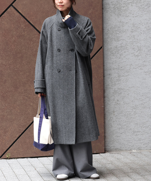 JOURNAL STANDARD relume（ジャーナルスタンダード　レリューム）の「【サイズ展開あり】スタンドカラーで着映え。尾州ウールスーパー100スタンドロングコート（その他アウター・レディース・チャコールグレー/ネイビー/ブラウン・38/36）」の12枚目の写真