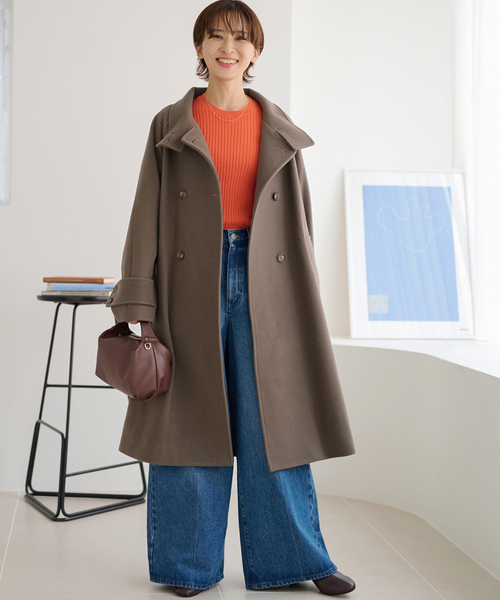 JOURNAL STANDARD relume（ジャーナルスタンダード　レリューム）の「【サイズ展開あり】スタンドカラーで着映え。尾州ウールスーパー100スタンドロングコート（その他アウター・レディース・チャコールグレー/ネイビー/ブラウン・38/36）」の11枚目の写真