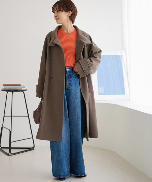 JOURNAL STANDARD relume（ジャーナルスタンダード　レリューム）の「【サイズ展開あり】スタンドカラーで着映え。尾州ウールスーパー100スタンドロングコート（その他アウター・レディース・チャコールグレー/ネイビー/ブラウン・38/36）」の13枚目の写真