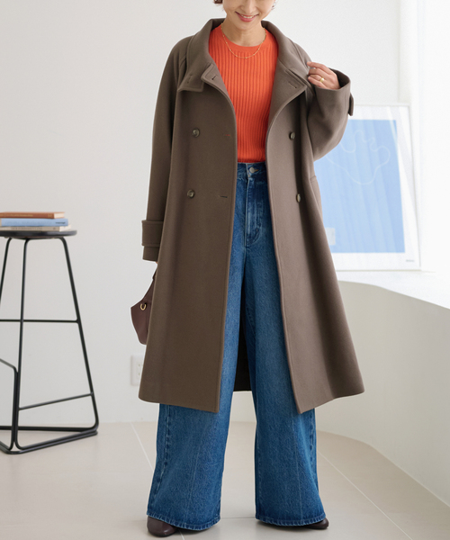 JOURNAL STANDARD relume（ジャーナルスタンダード　レリューム）の「【サイズ展開あり】スタンドカラーで着映え。尾州ウールスーパー100スタンドロングコート（その他アウター・レディース・チャコールグレー/ネイビー/ブラウン・38/36）」の14枚目の写真