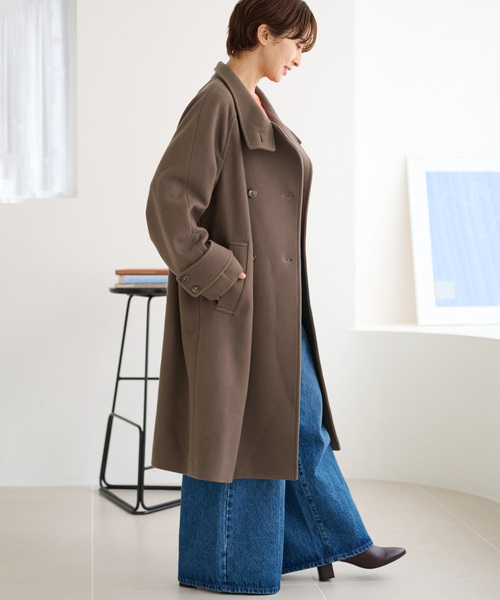 JOURNAL STANDARD relume（ジャーナルスタンダード　レリューム）の「【サイズ展開あり】スタンドカラーで着映え。尾州ウールスーパー100スタンドロングコート（その他アウター・レディース・チャコールグレー/ネイビー/ブラウン・38/36）」の18枚目の写真