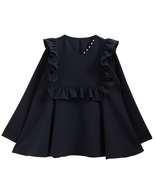 Fit more(フィットモア)の「スクエアフリルVネックパールトップス(シャツ/ブラウス・レディース・ピンク/アイボリー/ネイビー・FREE)」の11枚目の写真