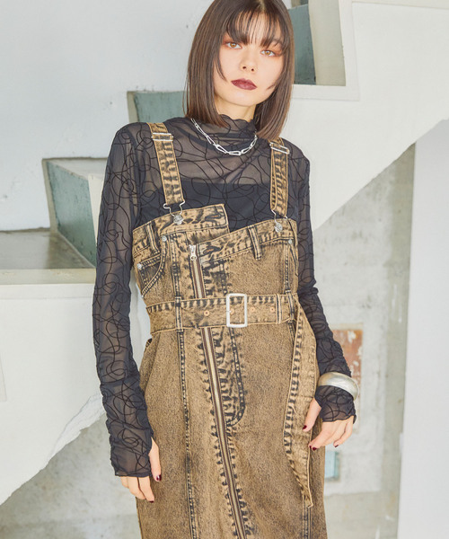 ELLEgirl（エルガール）の「ラインデザインシアートップス【ELLEgirl/エル ガール】（Tシャツ/カットソー・レディース・ブラック・FREE）」の10枚目の写真