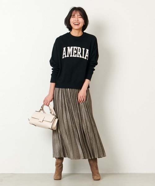 MICA&DEAL（マイカ＆ディール）の「シャイニープリーツスカート（スカート・レディース・カーキオリーブ/ライトベージュ/ライトブルー・FREE）」の14枚目の写真