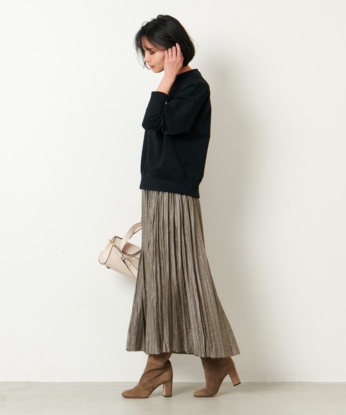 MICA&DEAL（マイカ＆ディール）の「シャイニープリーツスカート（スカート・レディース・カーキオリーブ/ライトベージュ/ライトブルー・FREE）」の18枚目の写真