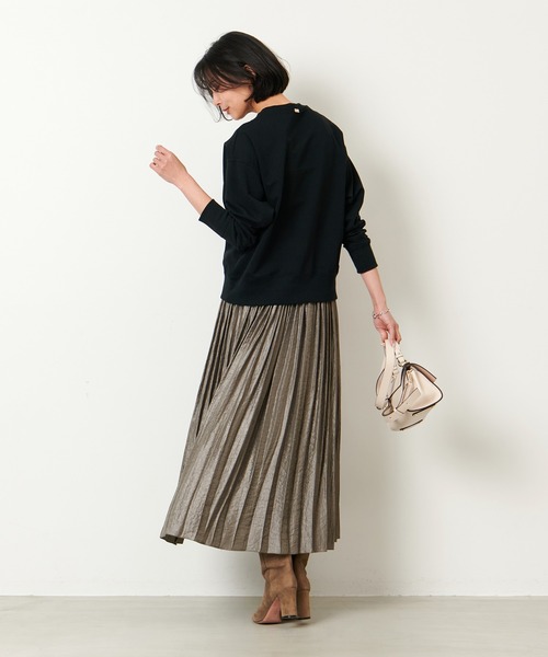 MICA&DEAL（マイカ＆ディール）の「シャイニープリーツスカート（スカート・レディース・カーキオリーブ/ライトベージュ/ライトブルー・FREE）」の21枚目の写真