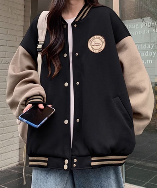 Mayree(メイリー)の「【Mayree】スタジャン ブルゾン ジャケット アウター(ブルゾン・レディース・ブラウン/ブラック・SMALL/MEDIUM/LARGE)」の5枚目の写真