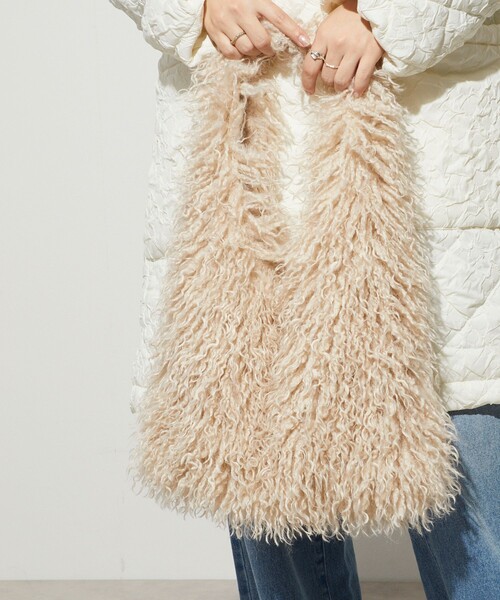 Firsthand（ファーストハンド）の「Firsthand/ファーストハンド ロングエコファートライアングルトート（トートバッグ・レディース・ブラック/ベージュ・ONE SIZE）」の3枚目の写真