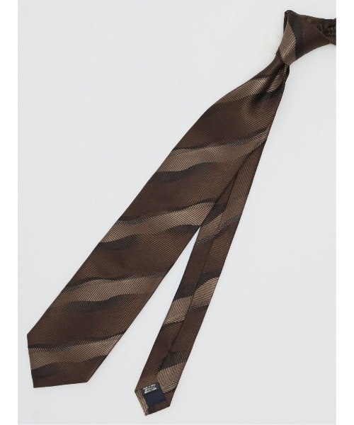 Alexander Julian(アレキサンダージュリアン)の「【日本製】アレキサンダージュリアン イタリア生地 ジオメトリック柄 ネクタイ 8.0cm幅(ネクタイ・メンズ・ブラウン/グレー・FREE)」の2枚目の写真
