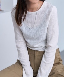 光沢凸凹 ロングスリーブトップス