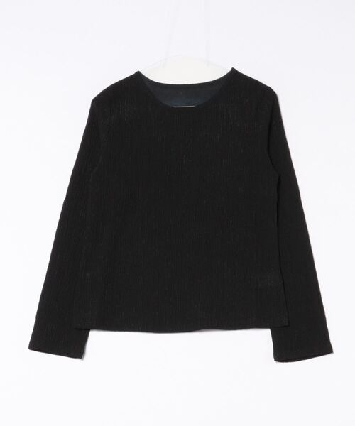 TRIANGLE PALETTE(トライアングルパレット)の「光沢凸凹 ロングスリーブトップス(Tシャツ/カットソー・レディース・グレー/アイボリー/ブラック/ベージュ/ブルー/ブラウン・FREE)」の7枚目の写真
