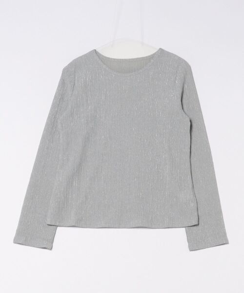 TRIANGLE PALETTE(トライアングルパレット)の「光沢凸凹 ロングスリーブトップス(Tシャツ/カットソー・レディース・グレー/アイボリー/ブラック/ベージュ/ブルー/ブラウン・FREE)」の8枚目の写真