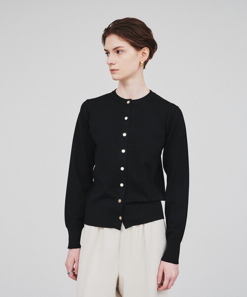 cloenc（クロエンス）の「◆ベーシック クルーネックカーディガン（カーディガン/ボレロ・レディース・ブルー系その他/ナチュラル/ブラック・02）」の2枚目の写真