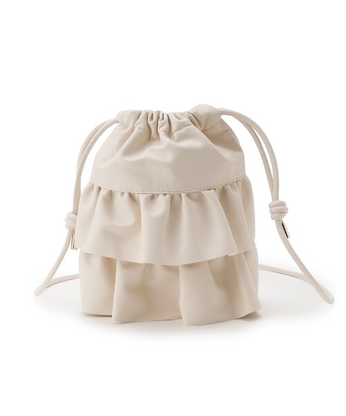 OPAQUE.CLIP（オペークドットクリップ）の「◆【長さ調整可能】合皮ティアードフリルミニショルダーバッグ（ショルダーバッグ・レディース・アイボリー/ブラック/チャコールグレー・00）」の2枚目の写真