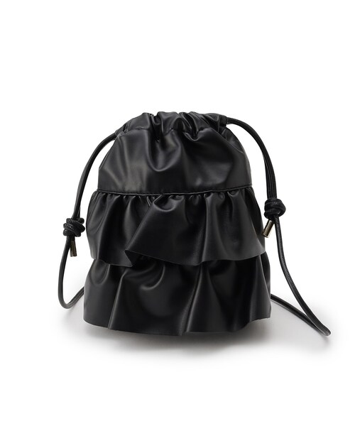 OPAQUE.CLIP（オペークドットクリップ）の「◆【長さ調整可能】合皮ティアードフリルミニショルダーバッグ（ショルダーバッグ・レディース・アイボリー/ブラック/チャコールグレー・00）」の3枚目の写真