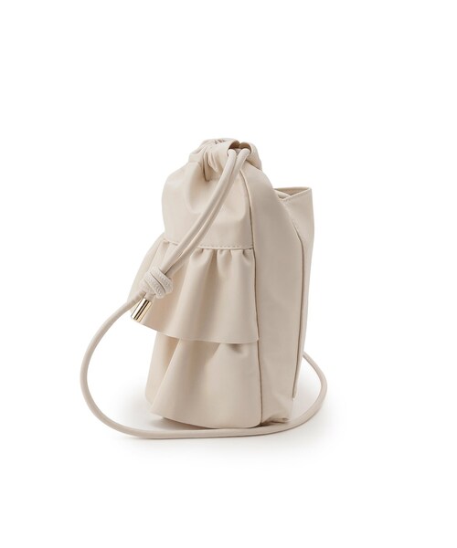 OPAQUE.CLIP（オペークドットクリップ）の「◆【長さ調整可能】合皮ティアードフリルミニショルダーバッグ（ショルダーバッグ・レディース・アイボリー/ブラック/チャコールグレー・00）」の6枚目の写真