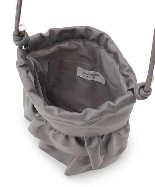 OPAQUE.CLIP（オペークドットクリップ）の「◆【長さ調整可能】合皮ティアードフリルミニショルダーバッグ（ショルダーバッグ・レディース・アイボリー/ブラック/チャコールグレー・00）」の10枚目の写真