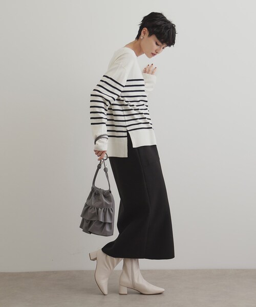 OPAQUE.CLIP（オペークドットクリップ）の「◆【長さ調整可能】合皮ティアードフリルミニショルダーバッグ（ショルダーバッグ・レディース・アイボリー/ブラック/チャコールグレー・00）」の15枚目の写真