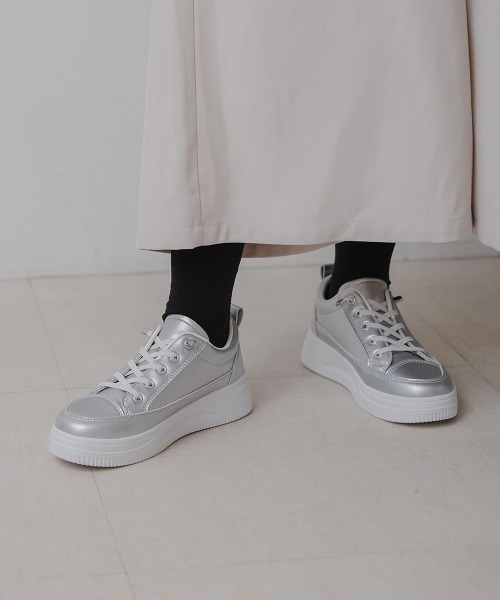 Bou Jeloud（ブージュルード）の「PUレザースニーカー（スニーカー・レディース・ブラック/シルバー/オフホワイト・38/37）」の14枚目の写真