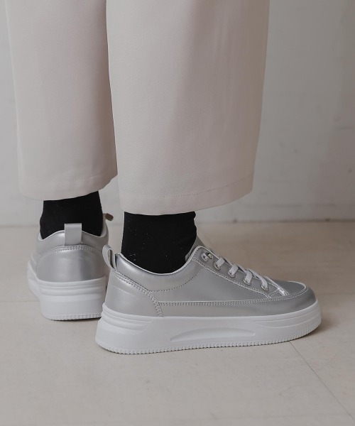 Bou Jeloud（ブージュルード）の「PUレザースニーカー（スニーカー・レディース・ブラック/シルバー/オフホワイト・38/37）」の16枚目の写真