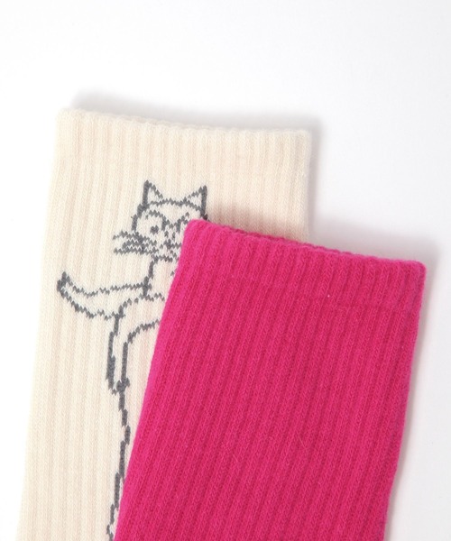 studio CLIP（スタディオクリップ）の「【Orneko BY CLIP】ネコ柄ソックス（ソックス/靴下・レディース・ホワイト/ピンク/チャコール・FREE）」の13枚目の写真