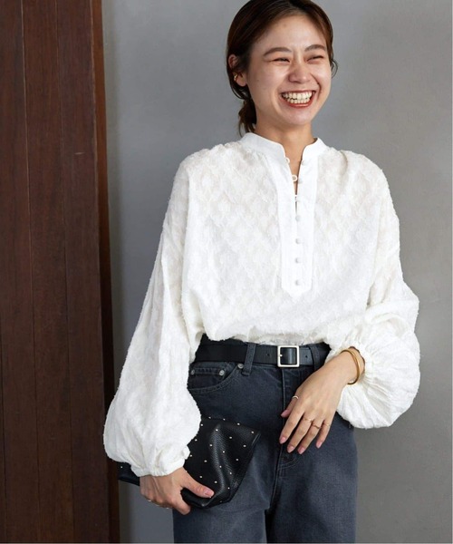 JOURNAL STANDARD relume（ジャーナルスタンダード　レリューム）の「《追加2》コットンジャガードギャザーブラウス（シャツ/ブラウス・レディース・ブラック/ホワイト・FREE）」の17枚目の写真