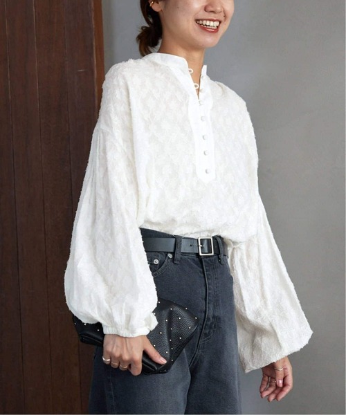 JOURNAL STANDARD relume（ジャーナルスタンダード　レリューム）の「《追加2》コットンジャガードギャザーブラウス（シャツ/ブラウス・レディース・ブラック/ホワイト・FREE）」の18枚目の写真