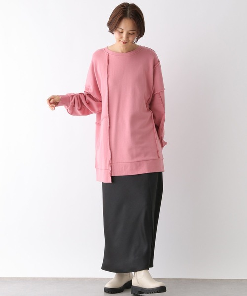 LEPSIM（レプシィム）の「リメイク裏毛チュニックワンピース　987273（チュニック・レディース・ライトグレー/ピンク/ブラック/チャコールグレー/ブルー/グリーン系その他・FREE）」の12枚目の写真