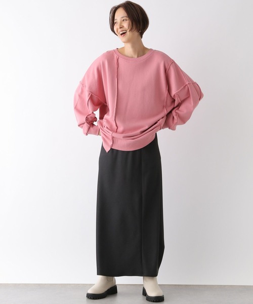 LEPSIM（レプシィム）の「リメイク裏毛チュニックワンピース　987273（チュニック・レディース・ライトグレー/ピンク/ブラック/チャコールグレー/ブルー/グリーン系その他・FREE）」の13枚目の写真