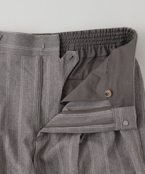 417 EDIFICE（フォーワンセブンエディフィス）の「ストライプ 2タックイージー（スラックス・メンズ・ブラック×ブラック/ベージュ・MEDIUM/SMALL/LARGE）」の5枚目の写真