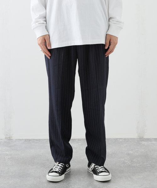 417 EDIFICE（フォーワンセブンエディフィス）の「ストライプ 2タックイージー（スラックス・メンズ・ブラック×ブラック/ベージュ・MEDIUM/SMALL/LARGE）」の11枚目の写真