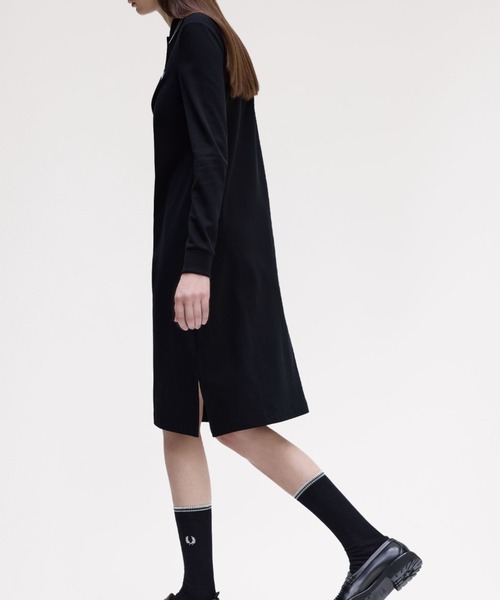 FRED PERRY（フレッドペリー）の「The Long Sleeve Fred Perry Shirt Dress／フレッドペリー長袖ポロシャツワンピース（ワンピース・レディース・ブラック/ダークブルー/ブラック系その他/ダークグレー・8/10）」の5枚目の写真
