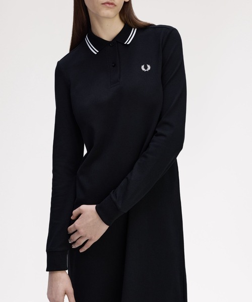 FRED PERRY（フレッドペリー）の「The Long Sleeve Fred Perry Shirt Dress／フレッドペリー長袖ポロシャツワンピース（ワンピース・レディース・ブラック/ダークブルー/ブラック系その他/ダークグレー・8/10）」の8枚目の写真