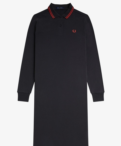 FRED PERRY（フレッドペリー）の「The Long Sleeve Fred Perry Shirt Dress／フレッドペリー長袖ポロシャツワンピース（ワンピース・レディース・ブラック/ダークブルー/ブラック系その他/ダークグレー・8/10）」の15枚目の写真