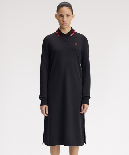 FRED PERRY（フレッドペリー）の「The Long Sleeve Fred Perry Shirt Dress／フレッドペリー長袖ポロシャツワンピース（ワンピース・レディース・ブラック/ダークブルー/ブラック系その他/ダークグレー・8/10）」の17枚目の写真