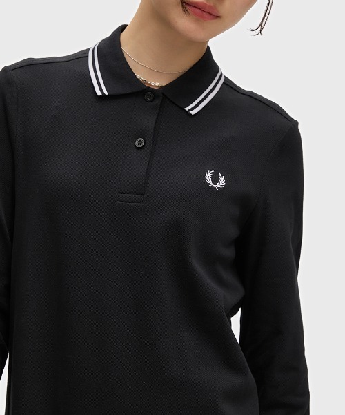 FRED PERRY(フレッドペリー)の「The Long Sleeve Fred Perry Shirt Dress/フレッドペリー長袖ポロシャツワンピース(ワンピース・レディース・ブラック/ダークブルー/ブラック系その他/ダークグレー・8/10)」の13枚目の写真