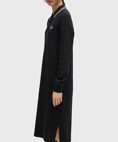 FRED PERRY(フレッドペリー)の「The Long Sleeve Fred Perry Shirt Dress/フレッドペリー長袖ポロシャツワンピース(ワンピース・レディース・ブラック/ダークブルー/ブラック系その他/ダークグレー・8/10)」の12枚目の写真