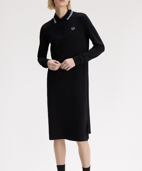 FRED PERRY(フレッドペリー)の「The Long Sleeve Fred Perry Shirt Dress/フレッドペリー長袖ポロシャツワンピース(ワンピース・レディース・ブラック/ダークブルー/ブラック系その他/ダークグレー・8/10)」の16枚目の写真