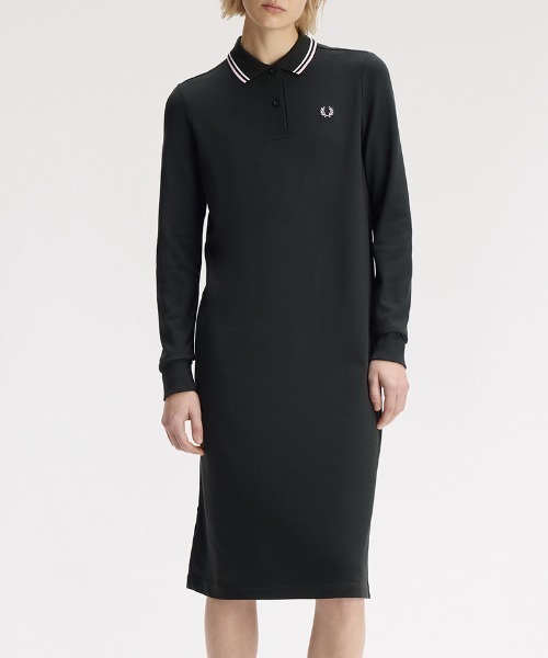 FRED PERRY(フレッドペリー)の「The Long Sleeve Fred Perry Shirt Dress/フレッドペリー長袖ポロシャツワンピース(ワンピース・レディース・ブラック/ダークブルー/ブラック系その他/ダークグレー・8/10)」の10枚目の写真