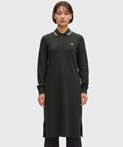 FRED PERRY(フレッドペリー)の「The Long Sleeve Fred Perry Shirt Dress/フレッドペリー長袖ポロシャツワンピース(ワンピース・レディース・ブラック/ダークブルー/ブラック系その他/ダークグレー・8/10)」の8枚目の写真
