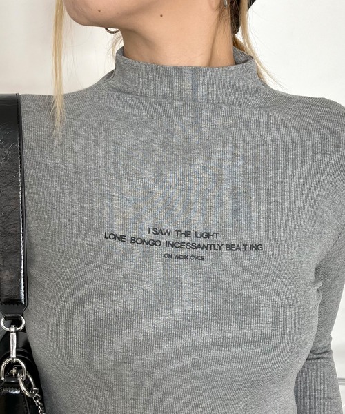 non-hedge(ノンヘッジ)の「リブロゴハイネックロンT(Tシャツ/カットソー・レディース・グレー/オフホワイト/ブラック・FREE)」の19枚目の写真