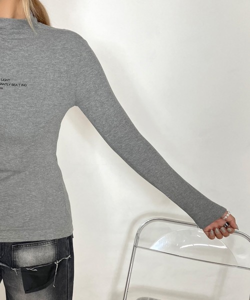 non-hedge(ノンヘッジ)の「リブロゴハイネックロンT(Tシャツ/カットソー・レディース・グレー/オフホワイト/ブラック・FREE)」の20枚目の写真