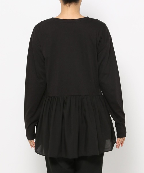 セール】ヘビロッT布帛切り替え長袖/115486（Tシャツ/カットソー