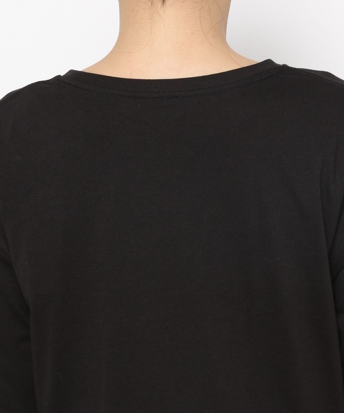 GLOBAL WORK(グローバルワーク)の「ヘビロッT布帛切り替え長袖/115486(Tシャツ/カットソー・レディース・ホワイト系その他5/ブラック/ホワイト系その他6/ネイビー・FREE)」の9枚目の写真