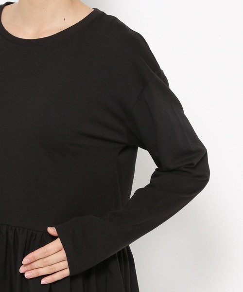 GLOBAL WORK（グローバルワーク）の「ヘビロッT布帛切り替え長袖