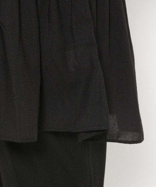GLOBAL WORK(グローバルワーク)の「ヘビロッT布帛切り替え長袖/115486(Tシャツ/カットソー・レディース・ホワイト系その他5/ブラック/ホワイト系その他6/ネイビー・FREE)」の12枚目の写真