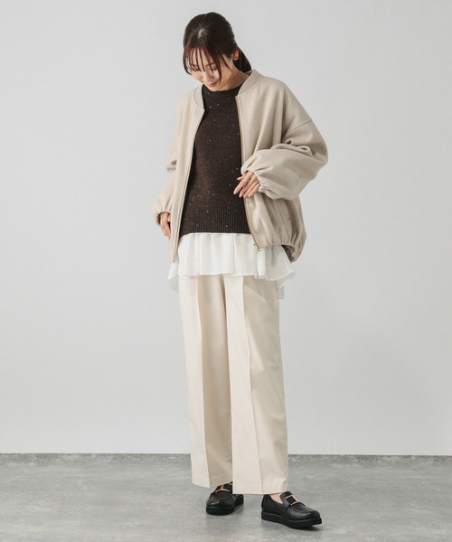 GLOBAL WORK(グローバルワーク)の「ヘビロッT布帛切り替え長袖/115486(Tシャツ/カットソー・レディース・ホワイト系その他5/ブラック/ホワイト系その他6/ネイビー・FREE)」の17枚目の写真