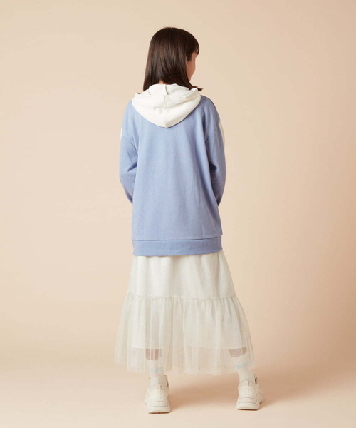 a.v.v（アーヴェヴェ）の「[140-150]ラメチュールティアードロングスカート（スカート・キッズ・アイボリー/ブラック・150/140）」の12枚目の写真