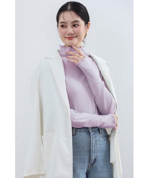 Cinderella(シンデレラ)の「トップス フリース レディース 女性 冬 秋 長袖 袖あり シンプル ハイネック フリル きれいめ 伸縮性 上品(ニット/セーター・レディース・ラベンダー/ライトピンク/アイボリー/ライトグリーン/ピンク/ブルー/ブラウン/ホワイト/ブラック・MEDIUM/LARGE)」の15枚目の写真